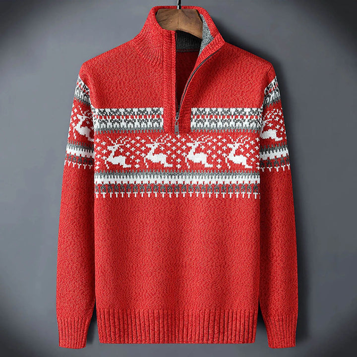 Patrick | Herren Norwegermuster Half-Zip Strickpullover