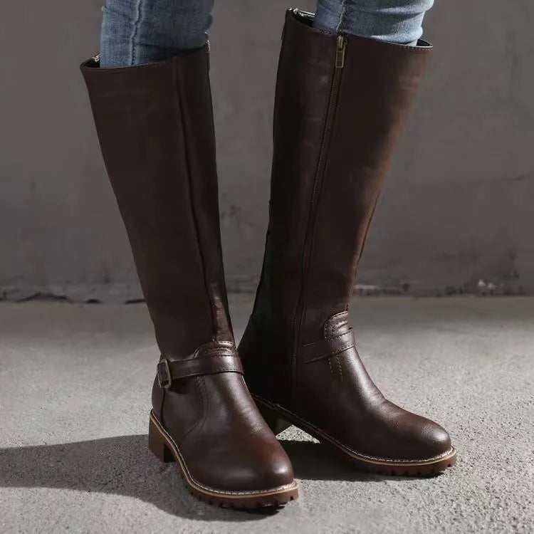 Romy | Bottes pour femme montant jusqu'aux genoux avec talon carré