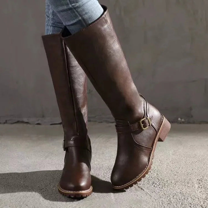 Romy | Bottes pour femme montant jusqu'aux genoux avec talon carré