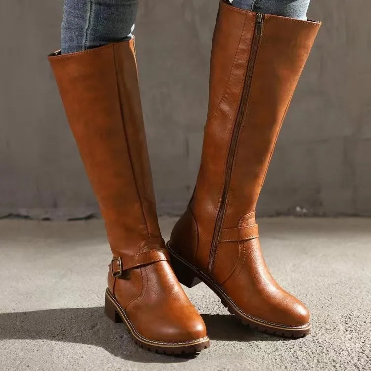 Romy | Bottes pour femme montant jusqu'aux genoux avec talon carré