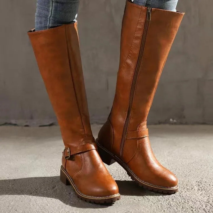 Romy | Bottes pour femme montant jusqu'aux genoux avec talon carré