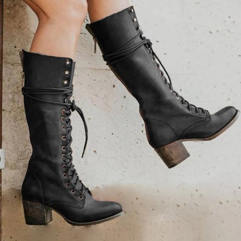 Ronja | Bottes en cuir pour femme à lacets