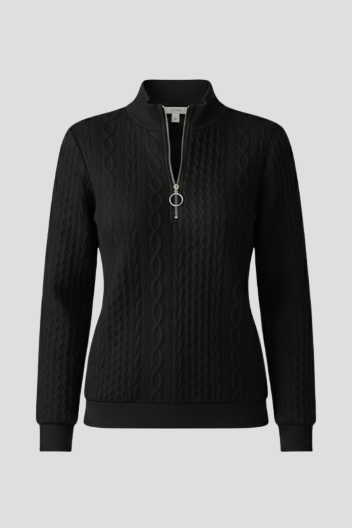 Sara | Pull torsadé pour femme avec fermeture éclair