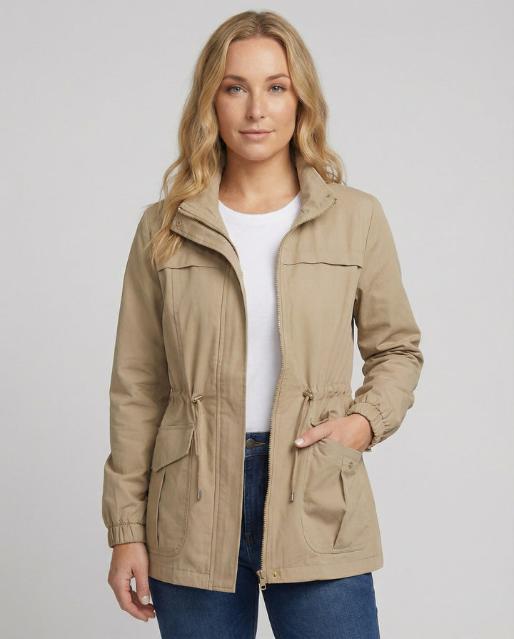 Sarah | Damen Utility Jacke mit Kordelzug