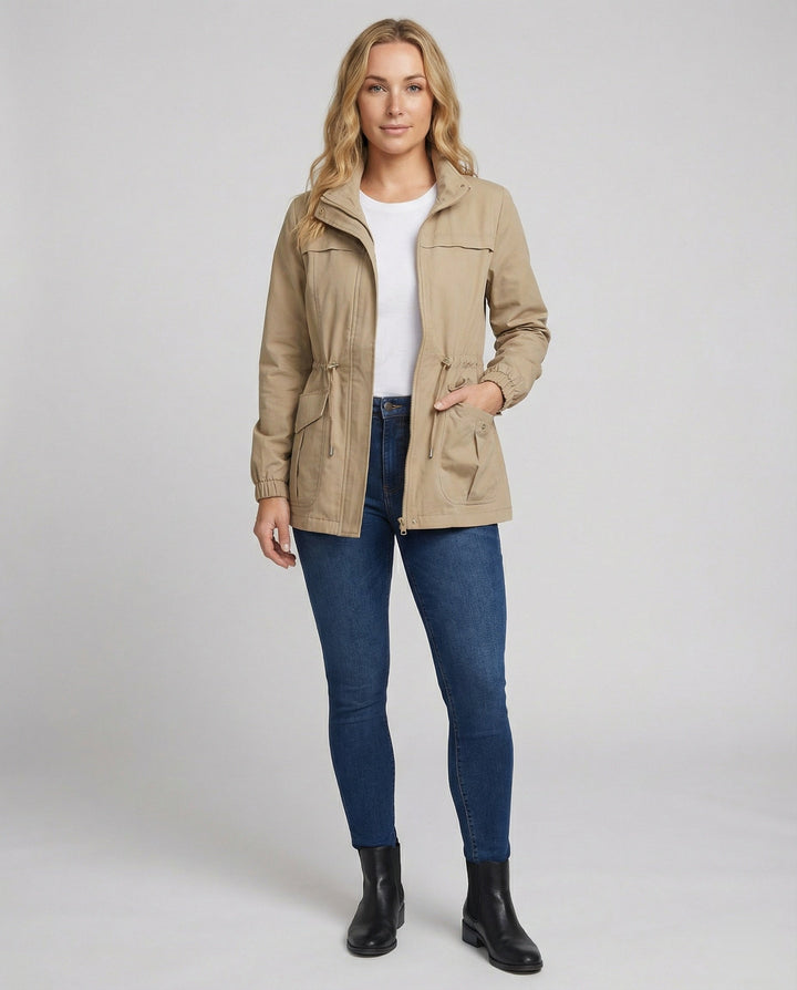 Sarah | Damen Utility Jacke mit Kordelzug