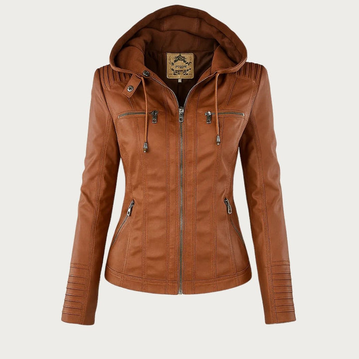 Selina | Damen Kunstleder Bikerjacke