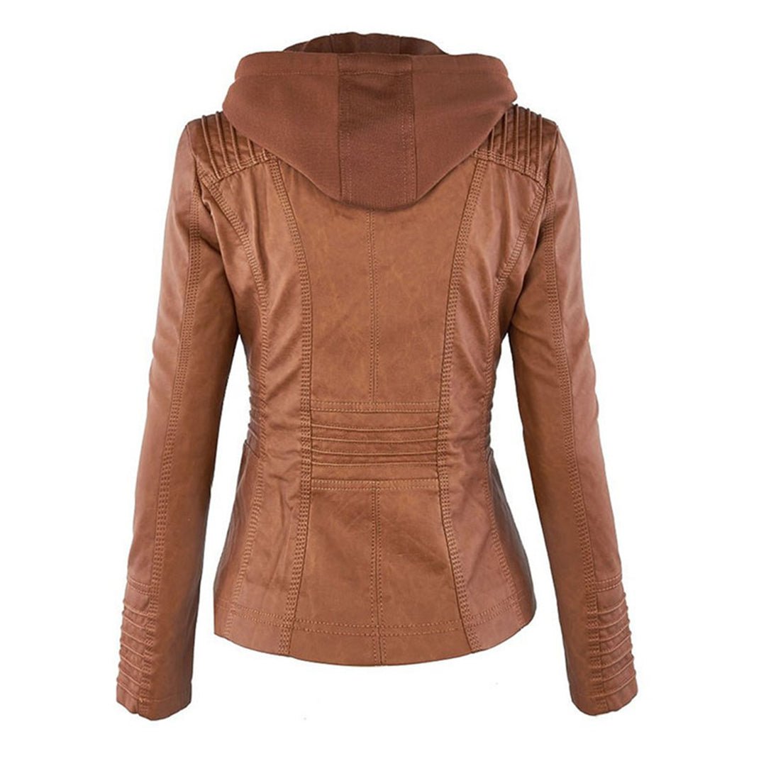 Selina | Damen Kunstleder Bikerjacke