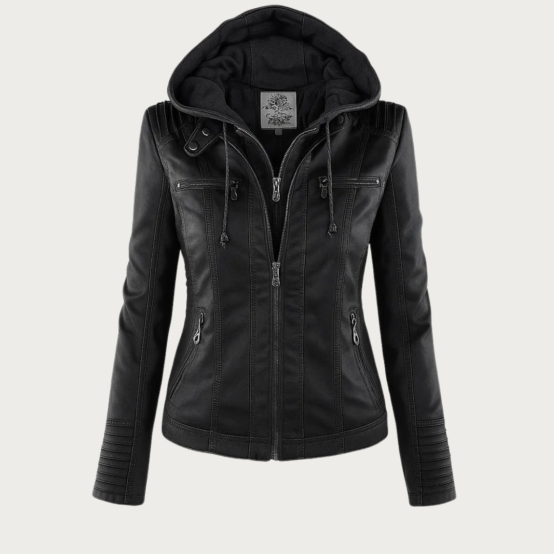 Selina | Damen Kunstleder Bikerjacke