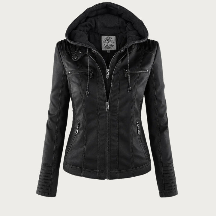 Selina | Damen Kunstleder Bikerjacke