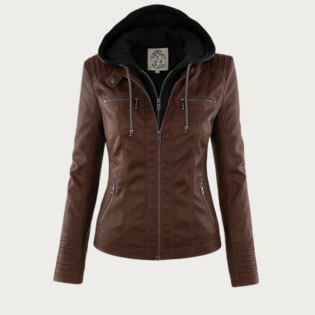 Selina | Damen Kunstleder Bikerjacke