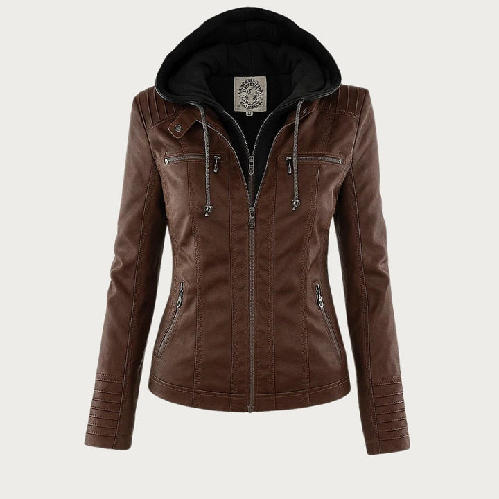 Selina | Damen Kunstleder Bikerjacke