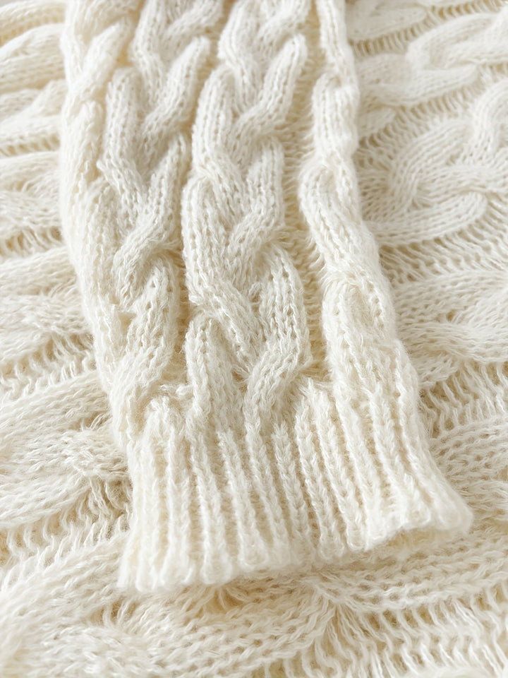 Selina | Pull en maille à torsades et à col en V pour femme