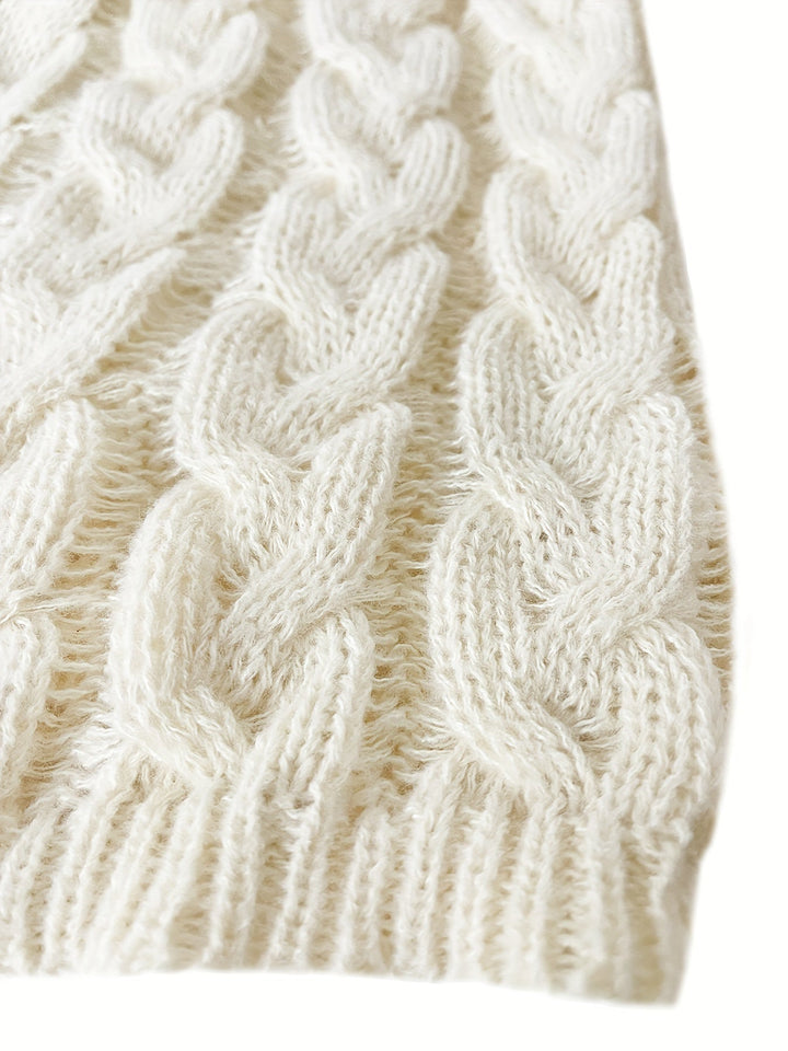 Selina | Pull en maille à torsades et à col en V pour femme