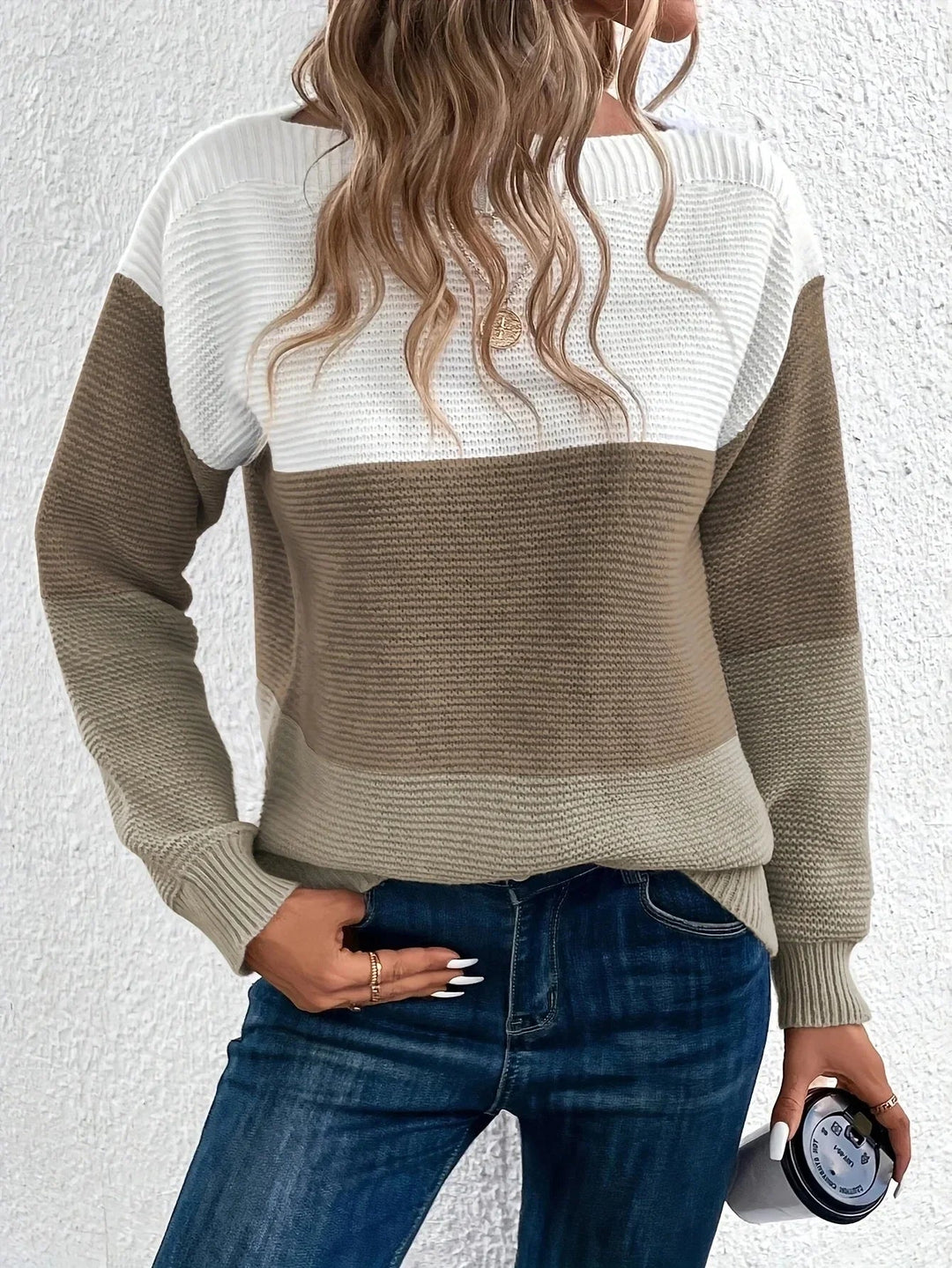 Selma | Damen Colorblock Strickpullover