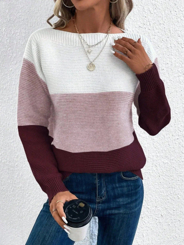 Selma | Damen Colorblock Strickpullover