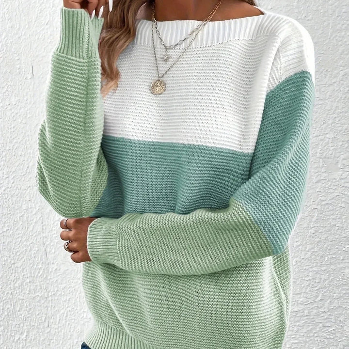 Selma | Damen Colorblock Strickpullover
