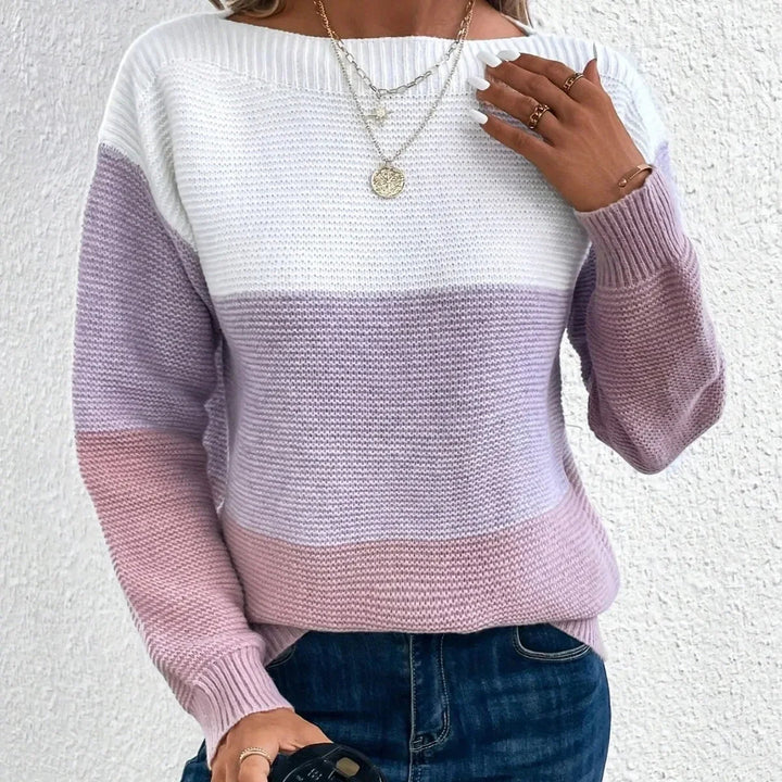 Selma | Damen Colorblock Strickpullover