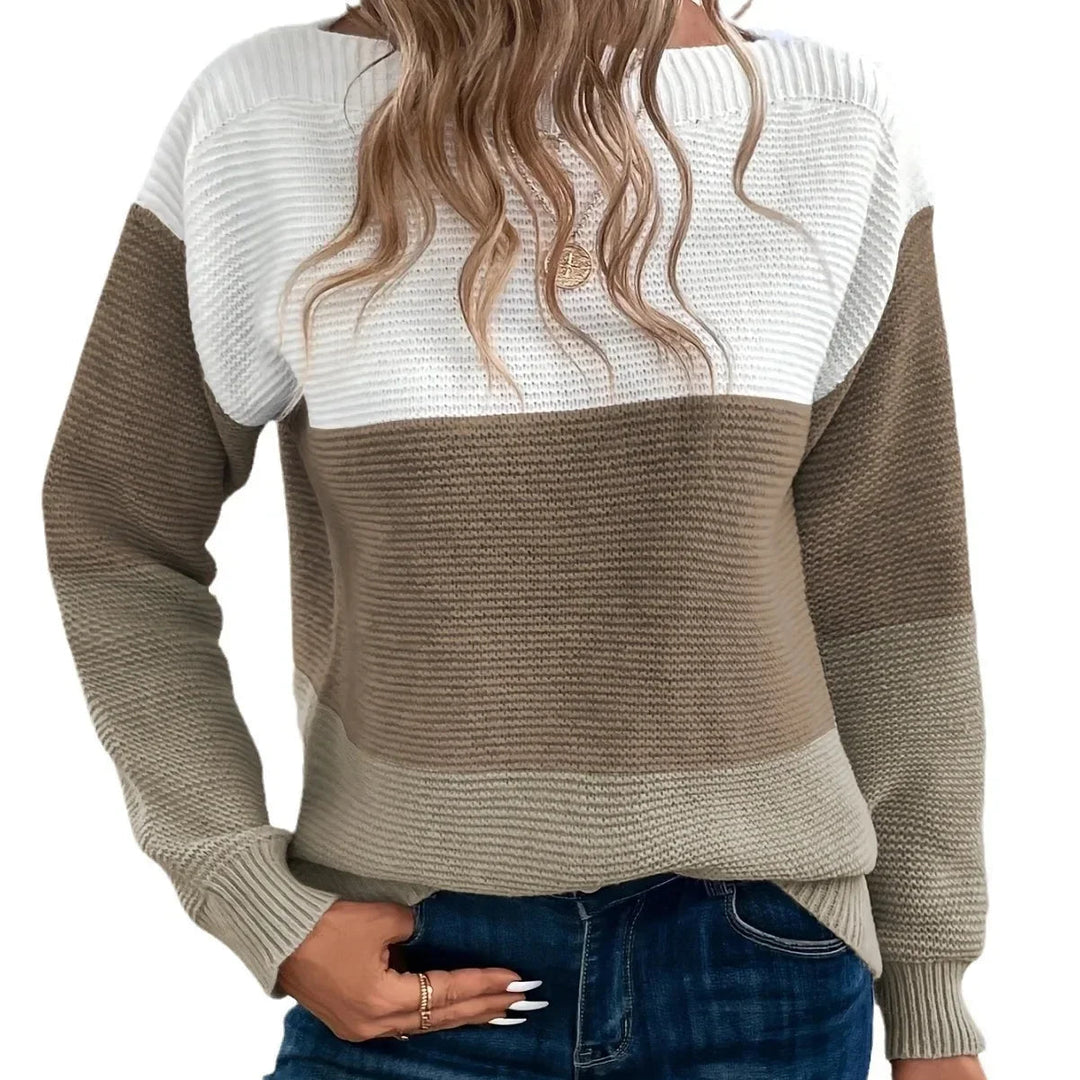 Selma | Damen Colorblock Strickpullover