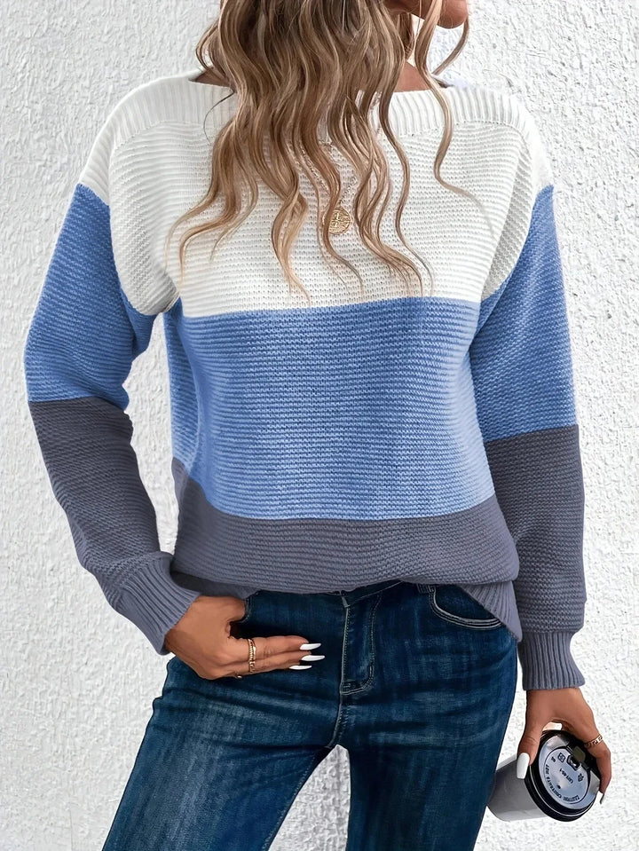 Selma | Damen Colorblock Strickpullover