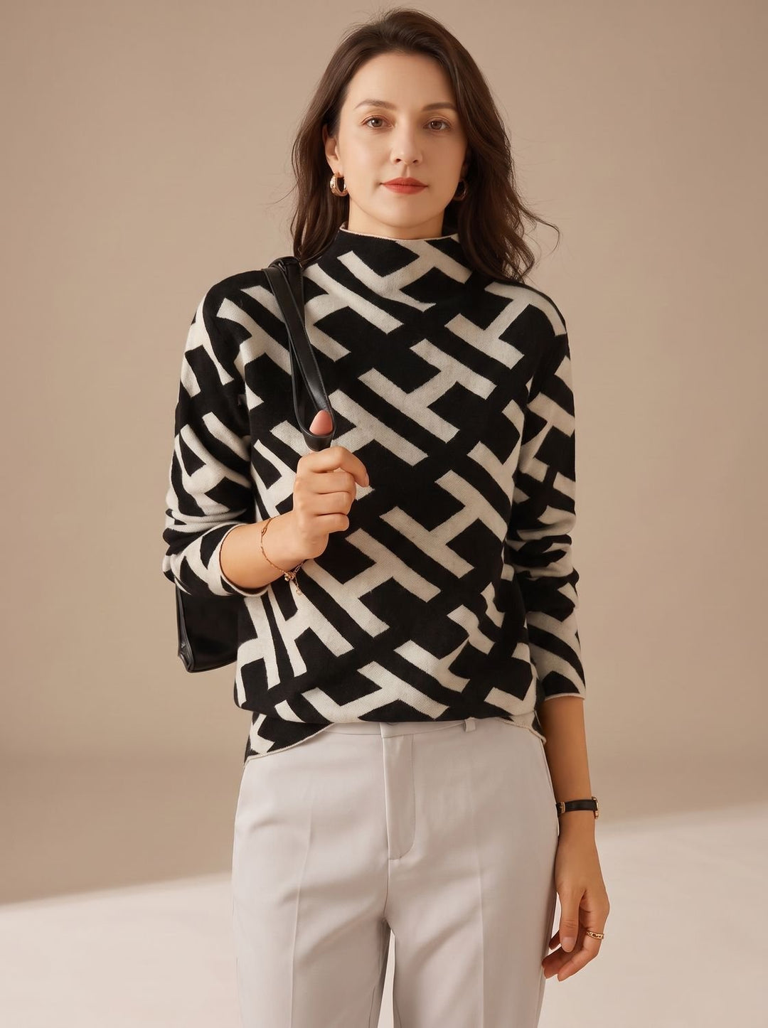 Sophie | Damen Rollkragenpullover mit Muster