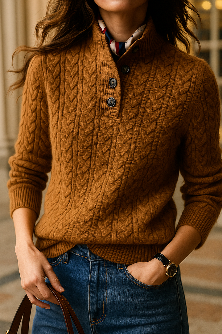 Sophie | Pull Troyer pour femme en maille torsadée