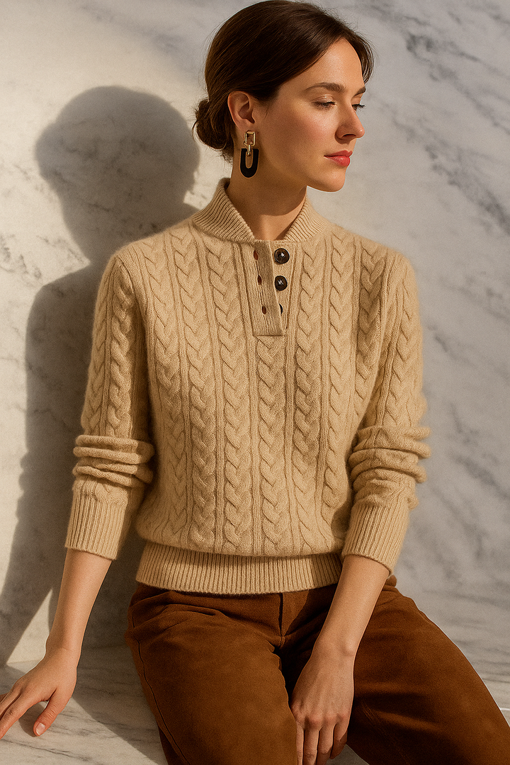 Sophie | Pull Troyer pour femme en maille torsadée