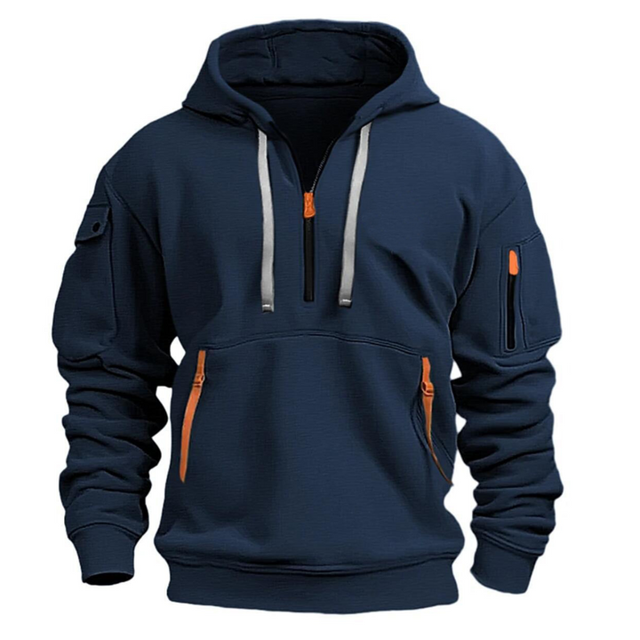 Tim | Sweat à capuche demi-zip pour homme avec fermeture éclair