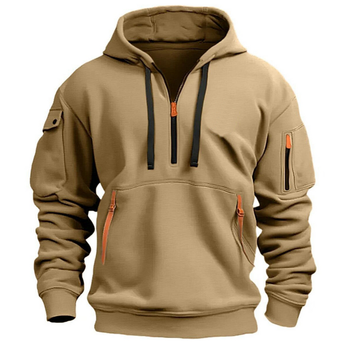 Tim | Sweat à capuche demi-zip pour homme avec fermeture éclair
