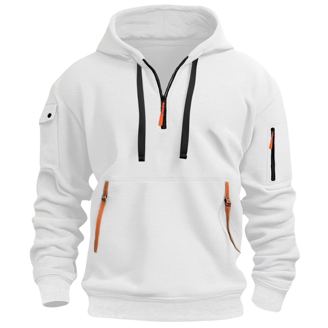 Tim | Sweat à capuche demi-zip pour homme avec fermeture éclair
