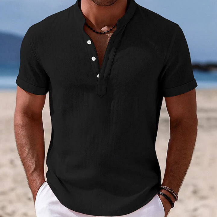 Tim | Herren Leinen Kurzarm Poloshirt