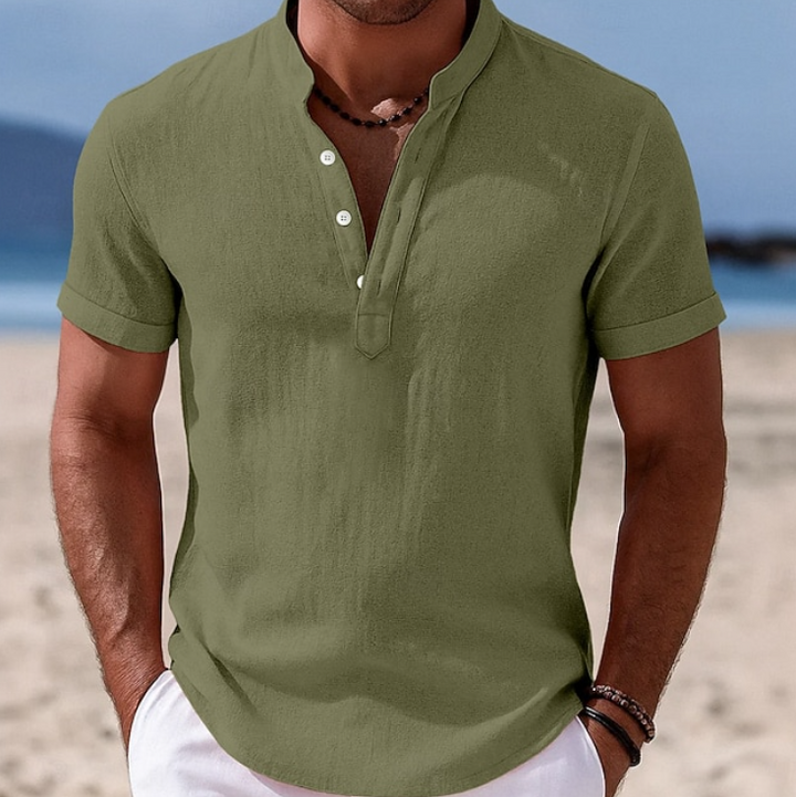 Tim | Herren Leinen Kurzarm Poloshirt