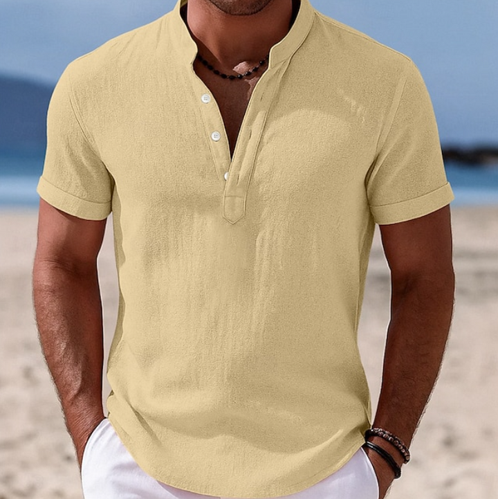 Tim | Herren Leinen Kurzarm Poloshirt