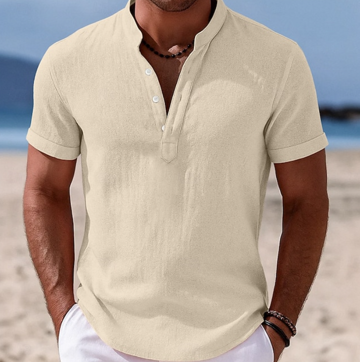 Tim | Herren Leinen Kurzarm Poloshirt