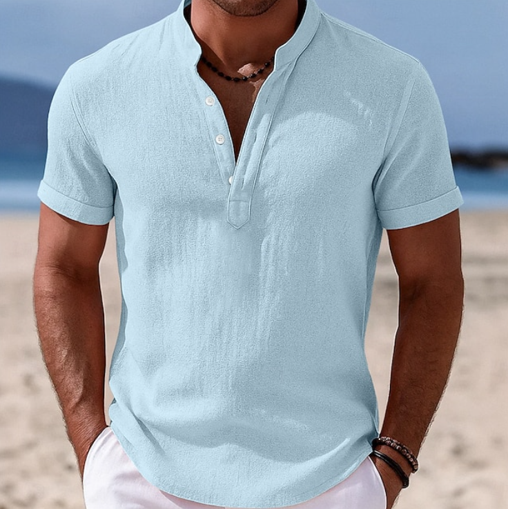 Tim | Herren Leinen Kurzarm Poloshirt