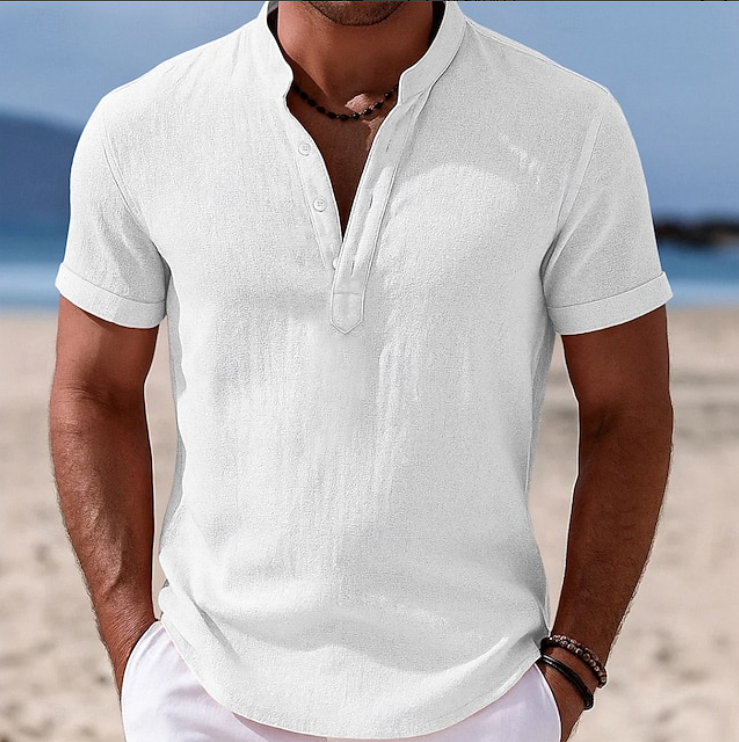 Tim | Herren Leinen Kurzarm Poloshirt