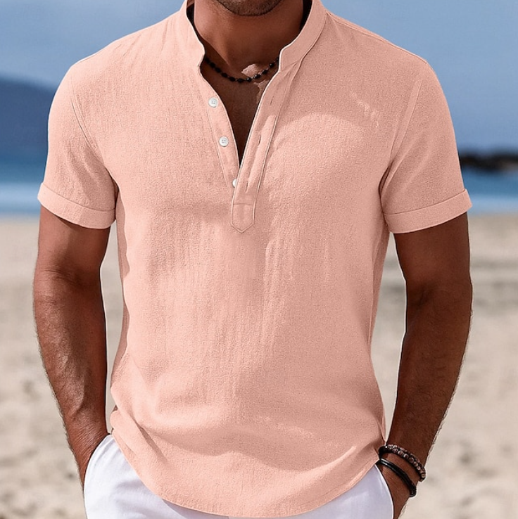 Tim | Herren Leinen Kurzarm Poloshirt