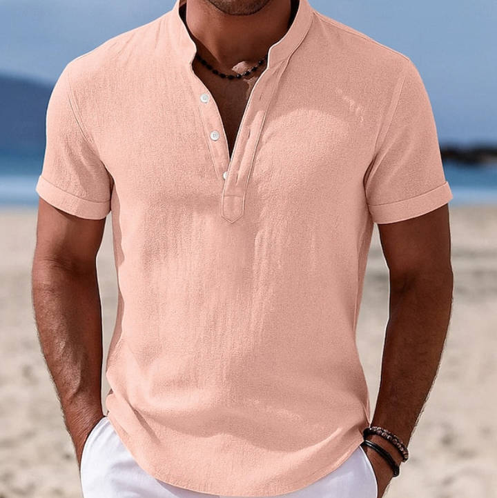 Tim | Herren Leinen Kurzarm Poloshirt