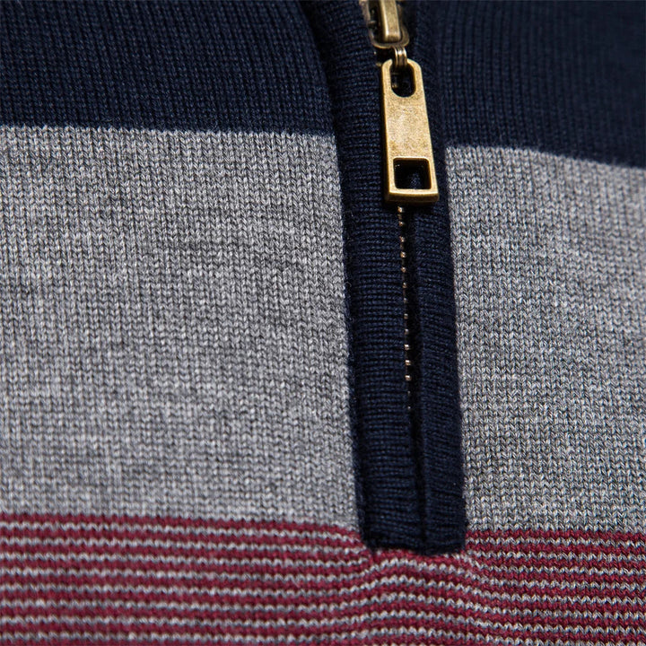 Timo | Herren Gestreifter Troyer Pullover