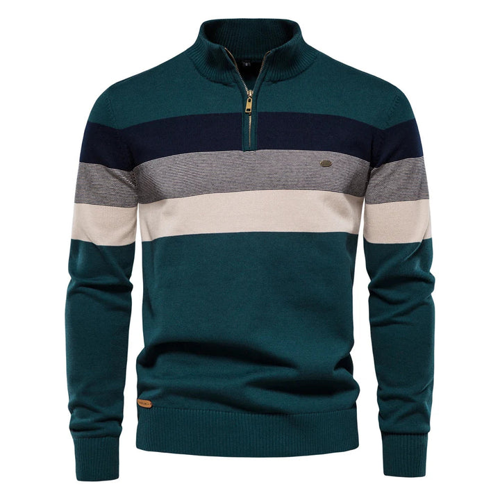 Timo | Herren Gestreifter Troyer Pullover