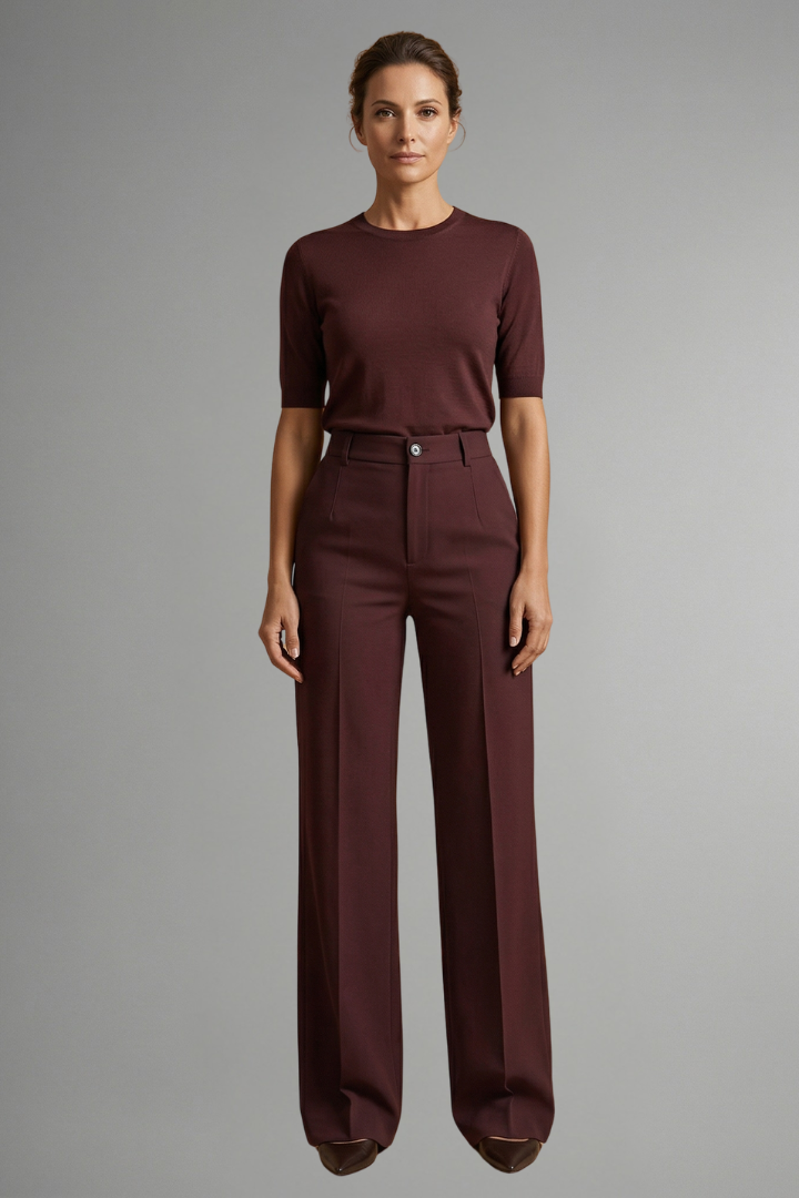 Valentina | Pantalon droit taille haute pour femme