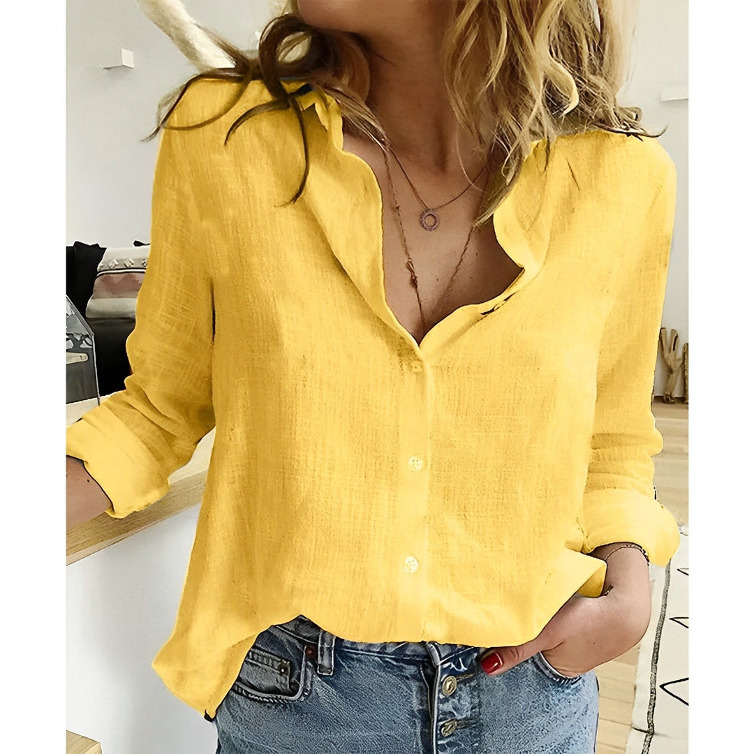 Valentina | Damen Leinen Langarm-Bluse
