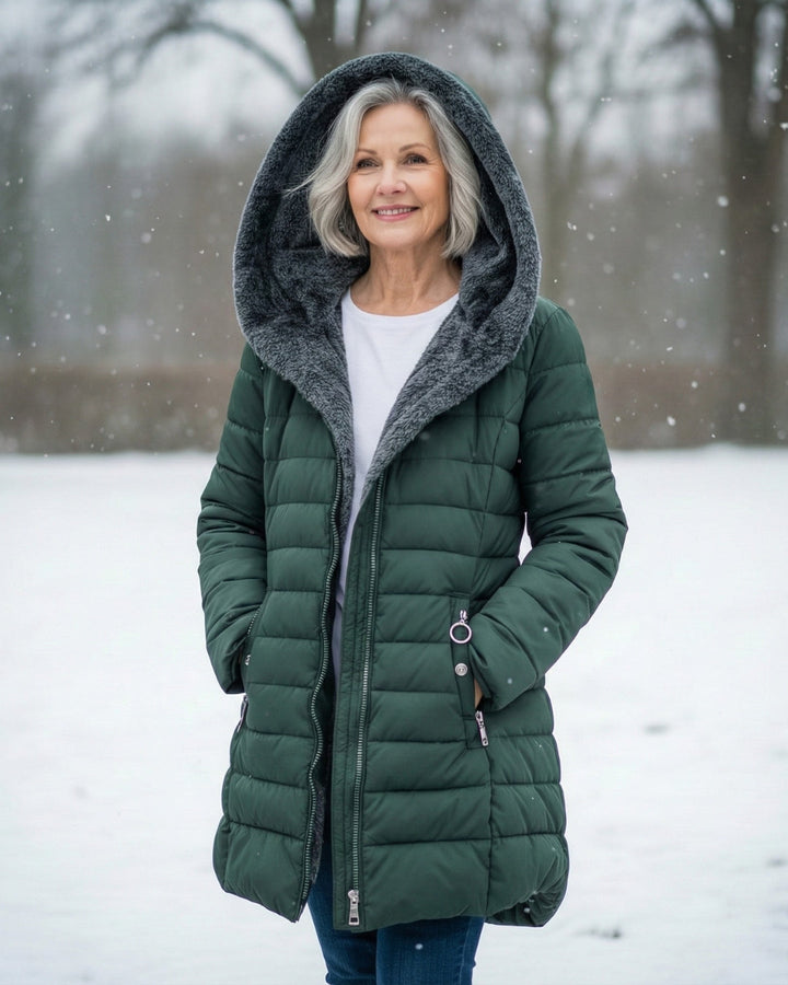 Verena | Damen Steppmantel mit Kapuze