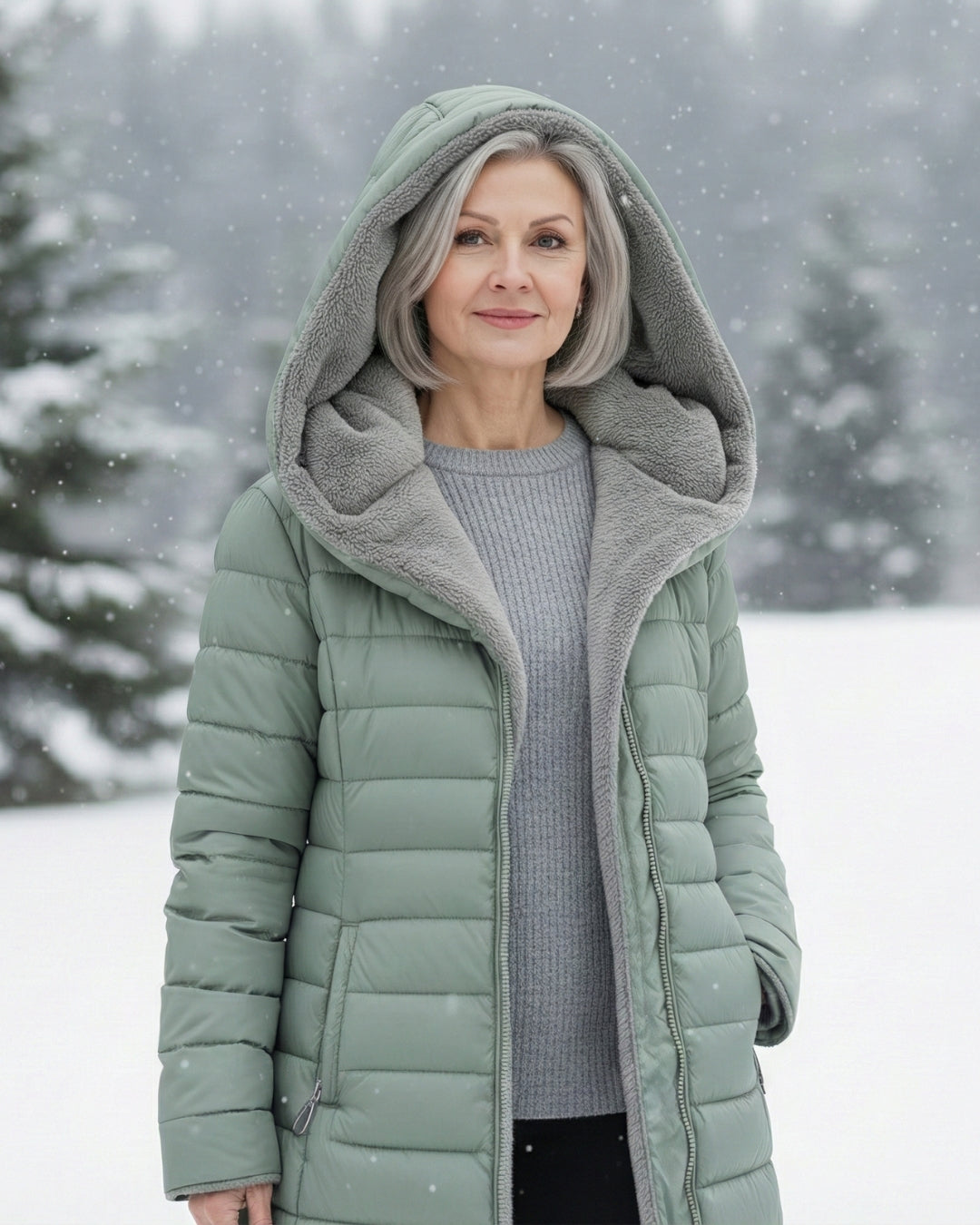 Verena | Damen Steppmantel mit Kapuze