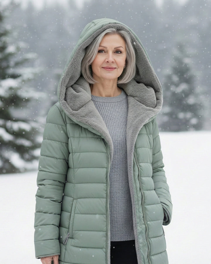 Verena | Damen Steppmantel mit Kapuze