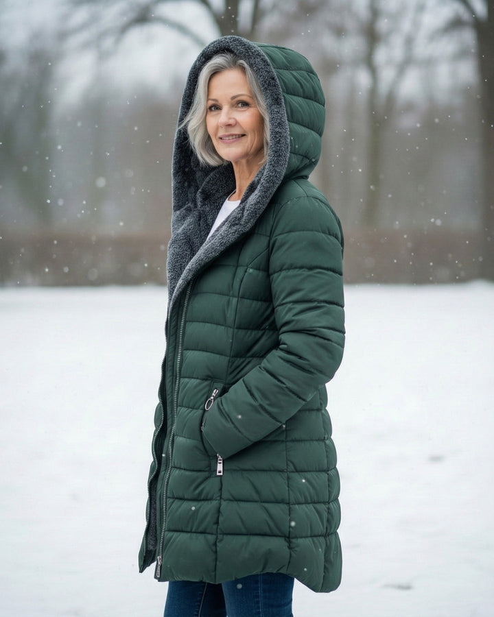 Verena | Damen Steppmantel mit Kapuze