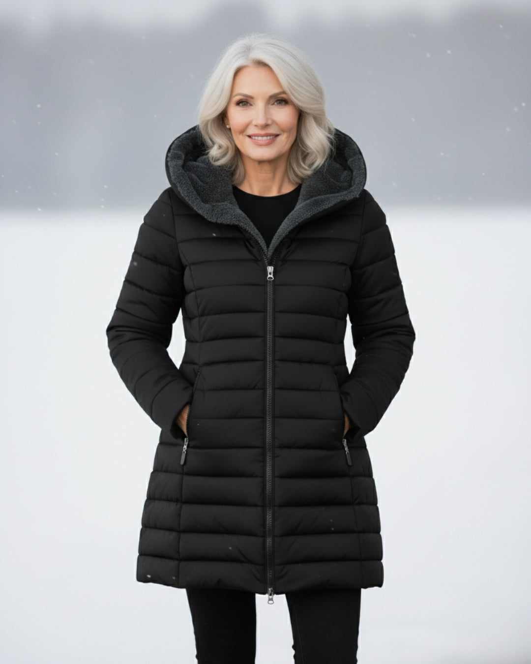 Verena | Damen Steppmantel mit Kapuze