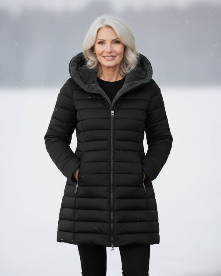 Verena | Damen Steppmantel mit Kapuze