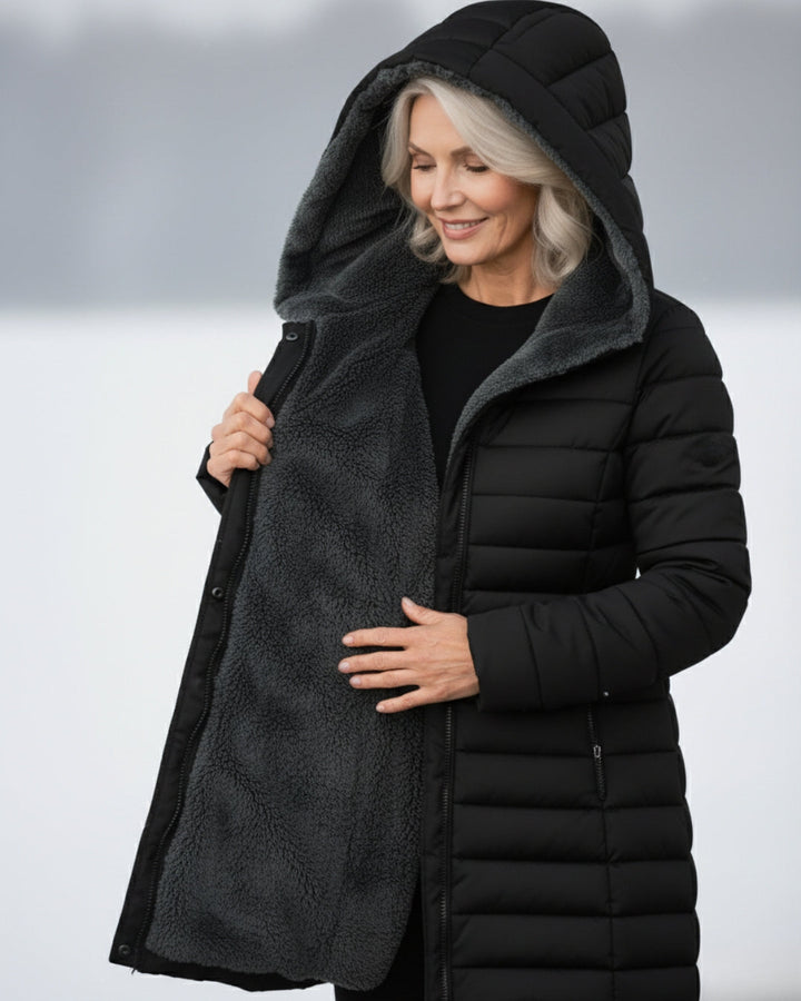 Verena | Damen Steppmantel mit Kapuze