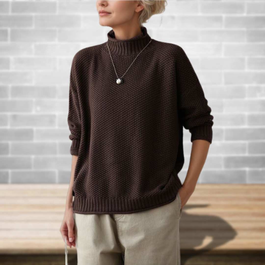 Vivienne | Pull en grosse maille à col roulé pour femme